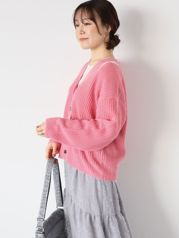 カットアウトVネックカーディガン（トップス/カーディガン）【セール