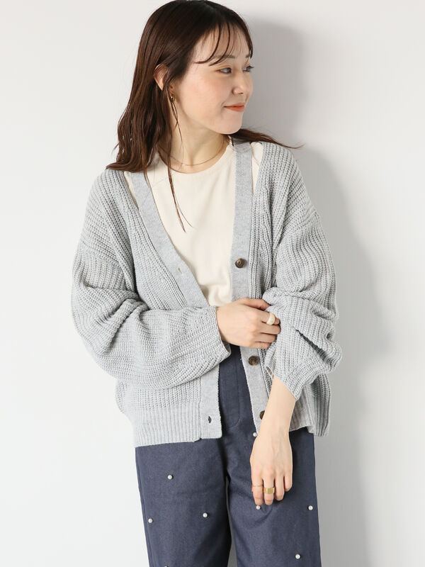 カットアウトVネックカーディガン（トップス/カーディガン）【セール