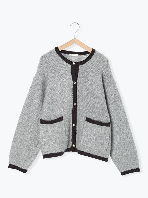 ノーカラージャケット風カーディガン（トップス/カーディガン