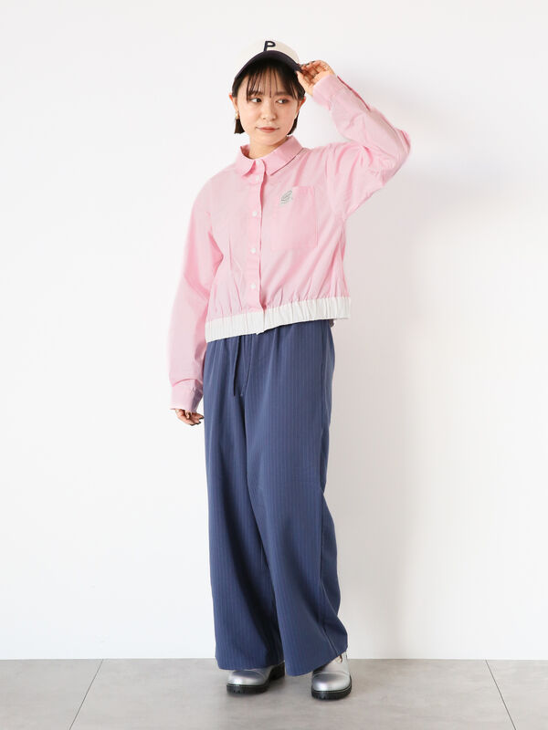 裾ゴムショート丈シャツ（トップス/シャツ・ブラウス）【セール