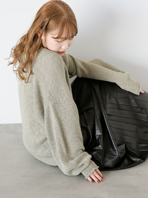 グレー Vネック ジップアップカーディガン ニットカーディガン メンズ ジッパーセーター Vネック シンプル ジップ