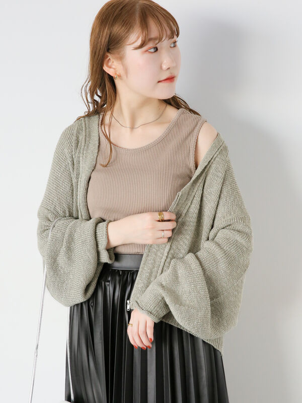 Vネックジップカーディガン（トップス/カーディガン）【セール】｜ehka