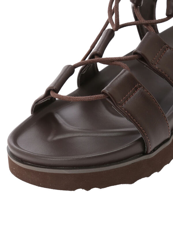 レースアップ厚底サンダル（シューズ/サンダル）【セール】｜ehka sopo