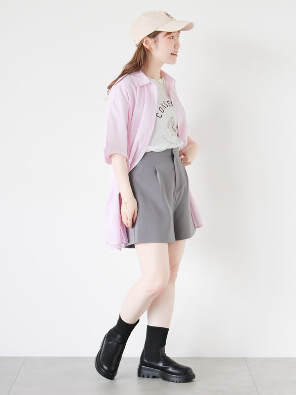 タックハイウエストショートパンツ（ボトムス/パンツ）【セール