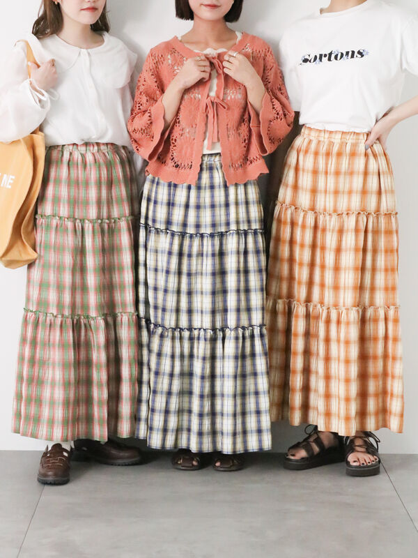 チェックティアードスカート（ボトムス/スカート）【セール】｜ehka