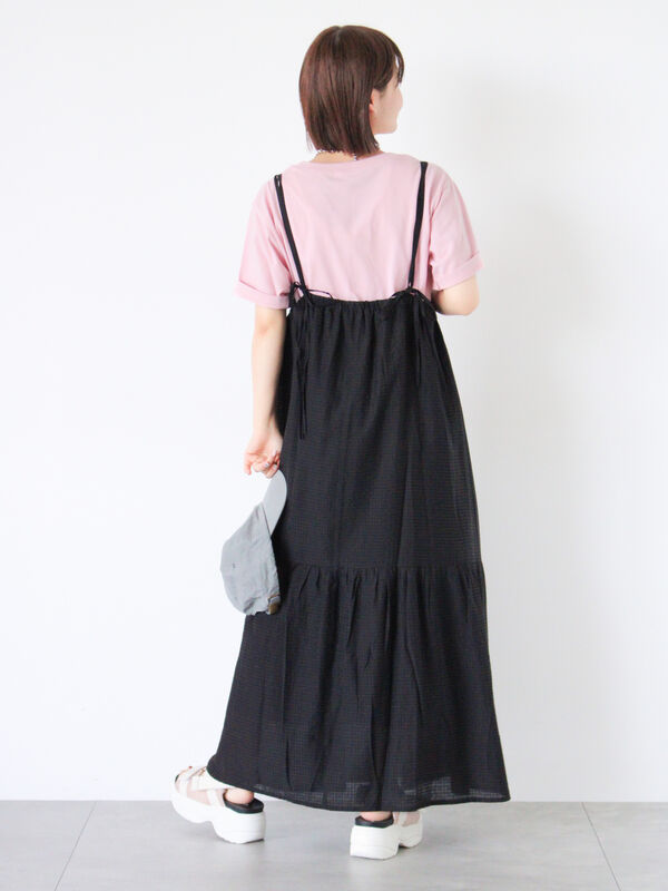 シアーチェックティアードキャミワンピース（ワンピース/ワンピース