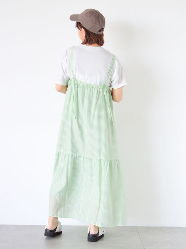 シアーチェックティアードキャミワンピース（ワンピース/ワンピース