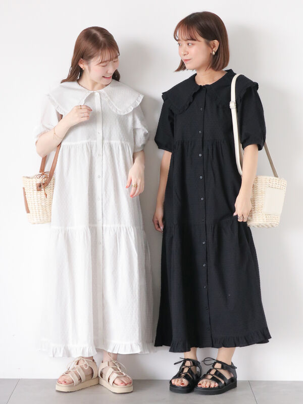 カットドビービッグ襟ワンピース（ワンピース/ワンピース）【セール