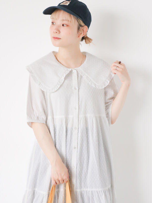 カットドビービッグ襟ワンピース（ワンピース/ワンピース）【セール