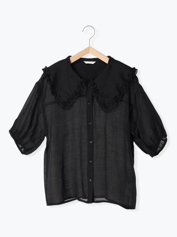 シアービッグ襟ブラウス（トップス/シャツ・ブラウス）【セール