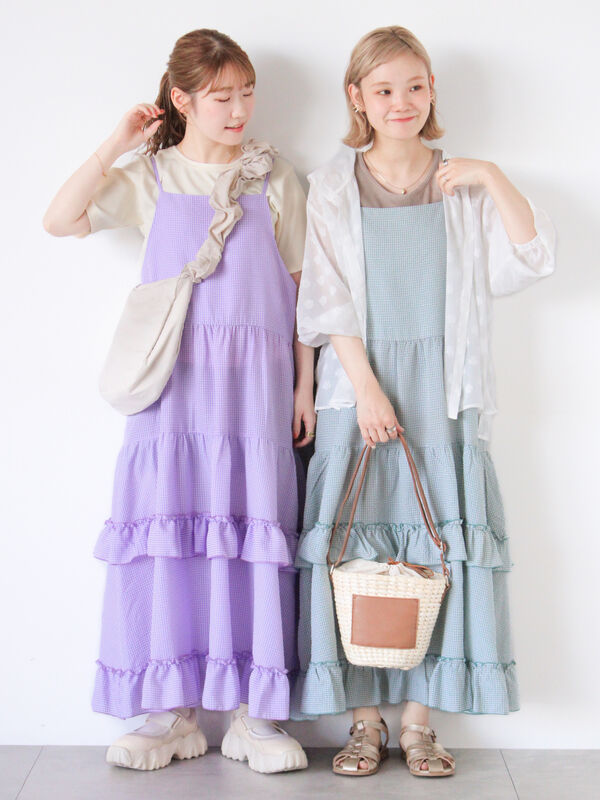 ちゃむ】Kanako X Olu. フリル付きキャミワンピース 0 ちゃむ】Kanako