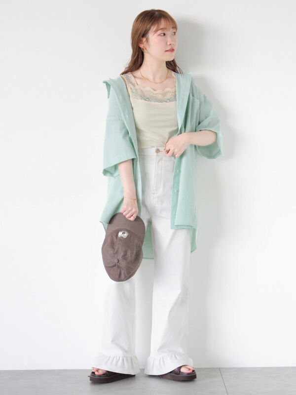 裾フリルパンツ（ボトムス/パンツ）【セール】｜ehka sopo（エヘカソポ