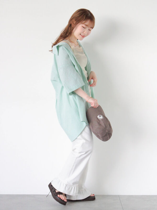 裾フリルパンツ（ボトムス/パンツ）【セール】｜ehka sopo（エヘカソポ