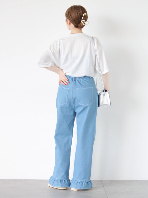 裾フリルパンツ（ボトムス/パンツ）【セール】｜ehka sopo（エヘカソポ