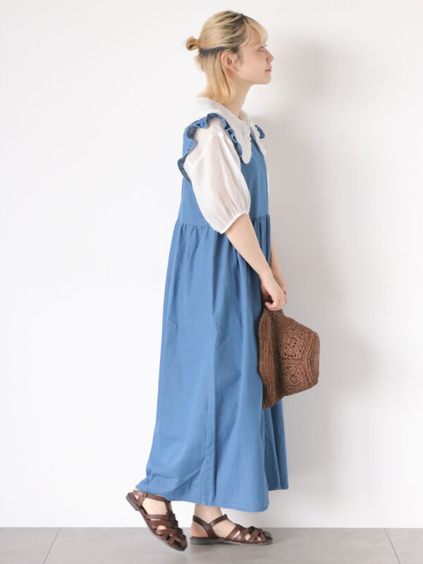 前後2WAYデニムフリルジャンスカ（ワンピース/ワンピース）【セール