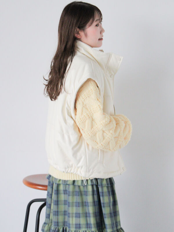 2wayエコレザー中綿ジャケット（アウター/ジャケット）【セール