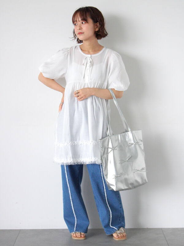 リボンチュニック（トップス/チュニック）【セール】｜ehka sopo