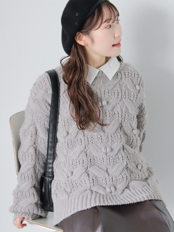 トップス Ponponpon ポンポン付ニット（トップス/ニット・セーター）【セール
