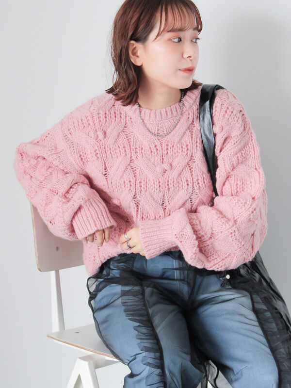 トップス Ponponpon ポンポン付ニット（トップス/ニット・セーター）【セール