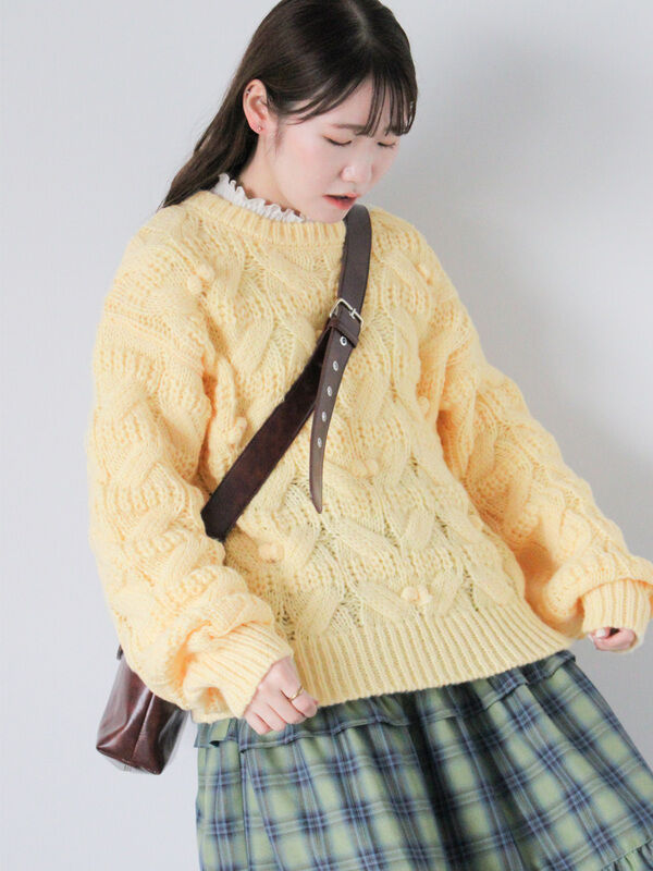 ポンポン付ニット（トップス/ニット・セーター）【セール