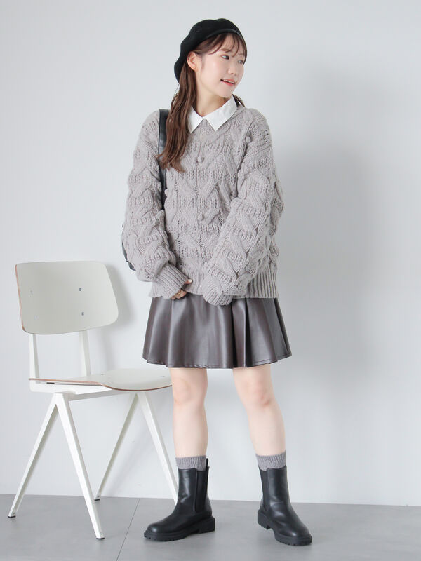 ポンポン付ニット（トップス/ニット・セーター）【セール】｜ehka sopo