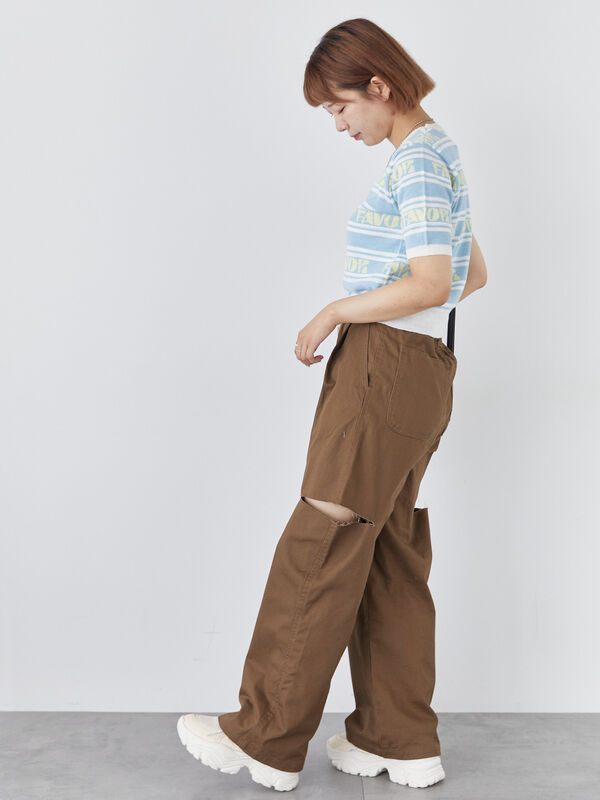 カットアウトチノパン（ボトムス/パンツ）【セール】｜ehka sopo