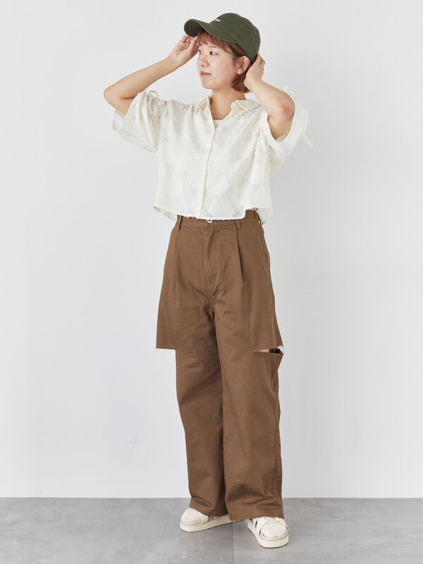 カットアウトチノパン（ボトムス/パンツ）【セール】｜ehka sopo