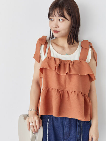 リボンビスチェ（ブラック/ベージュ/オレンジ/ブルー）｜ehka sopo（エヘカソポ）通販