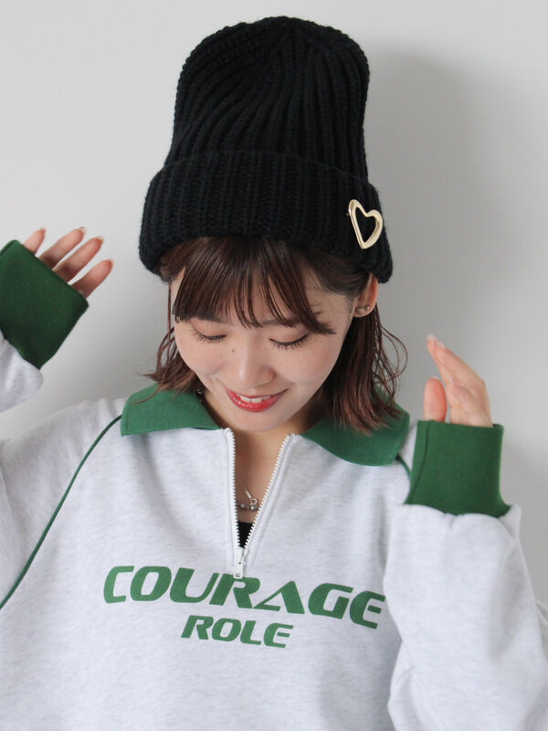 ブローチ付ニットキャップ（アクセサリー/ハット・帽子）｜ehka sopo