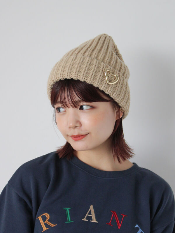 ブローチ付ニットキャップ（アクセサリー/ハット・帽子）｜ehka sopo