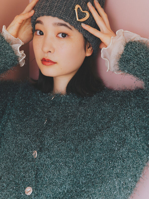 ブローチ付ニットキャップ（アクセサリー/ハット・帽子）｜ehka sopo