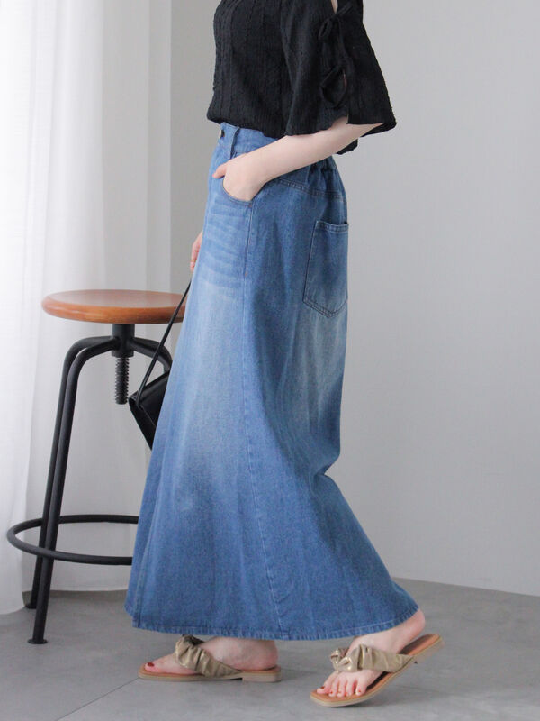 デニムロングスカート（ボトムス/スカート）【セール】｜ehka sopo