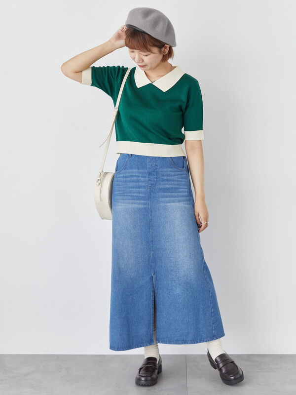 デニムロングスカート（ボトムス/スカート）【セール】｜ehka sopo