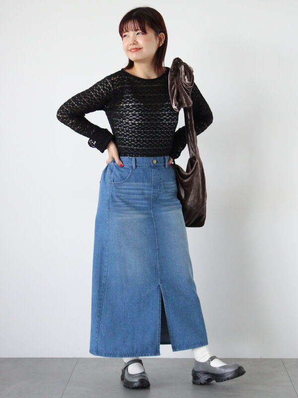デニムロングスカート（ボトムス/スカート）【セール】｜ehka sopo