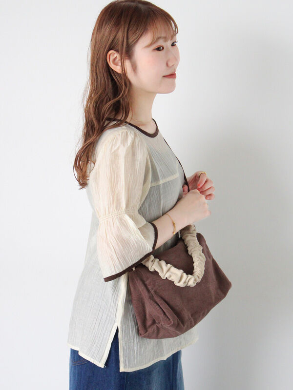 ◎配色パイピングブラウス（トップス/シャツ・ブラウス）【セール