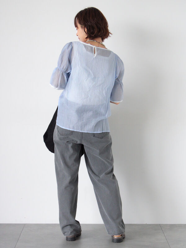 ◎配色パイピングブラウス（トップス/シャツ・ブラウス）【セール