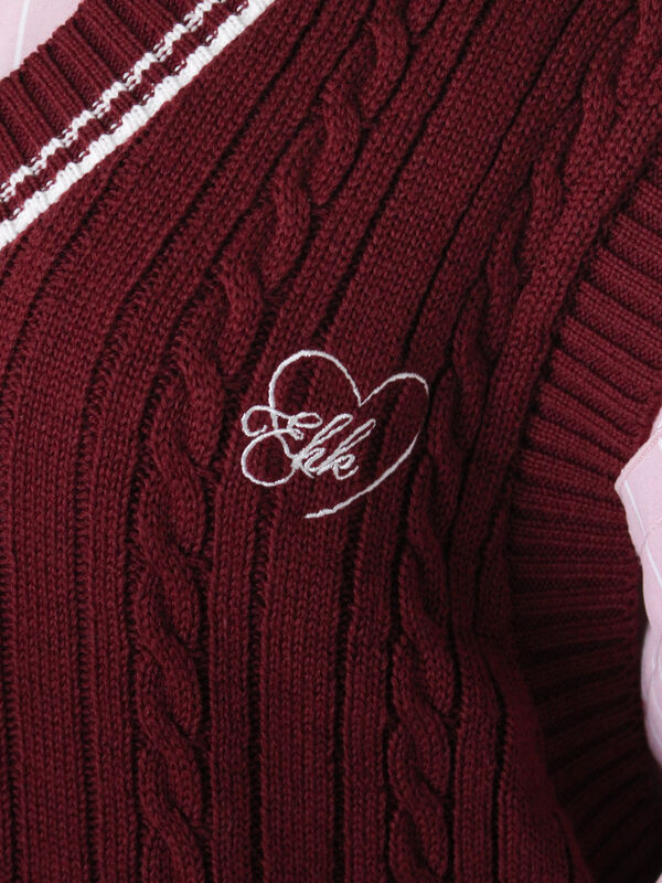 ハート刺繍チルデンベスト（アウター/ベスト）【セール】｜ehka sopo