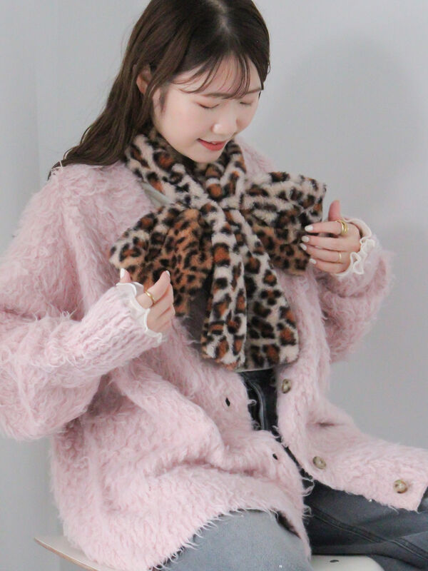 ★希少★エポカ EPOCA ニットファー ニットコート ピンク リボンファーティペット（アクセサリー/ストール・マフラー）【セール