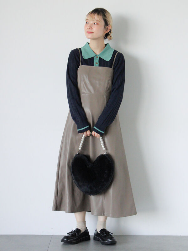 エコレザーキャミソールワンピース（ワンピース/ワンピース）【セール