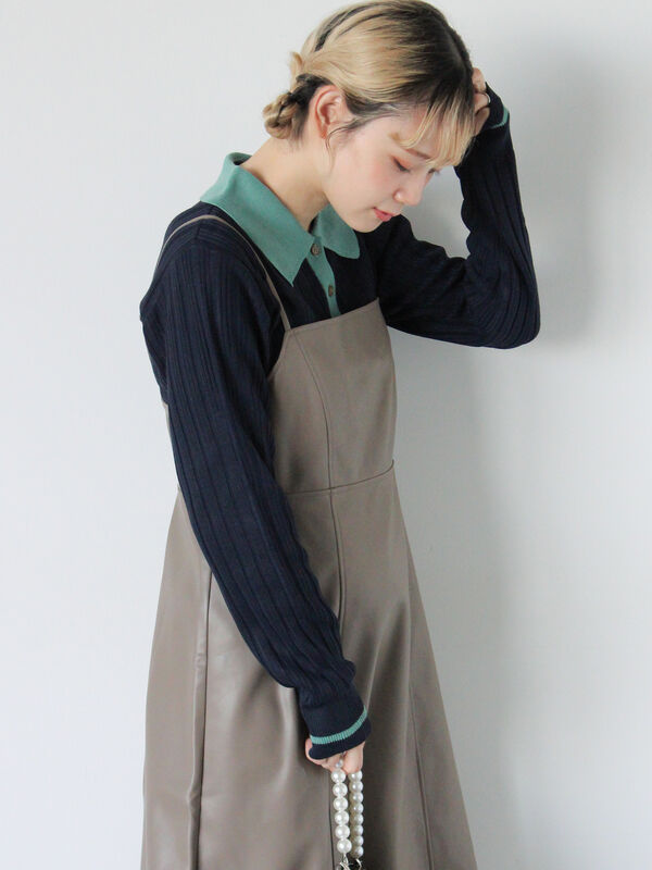 【『ESO BESO』レアカバー /フィンランド原盤】『エソ・ベソ』mods エコレザーキャミソールワンピース（ワンピース/ワンピース）【セール