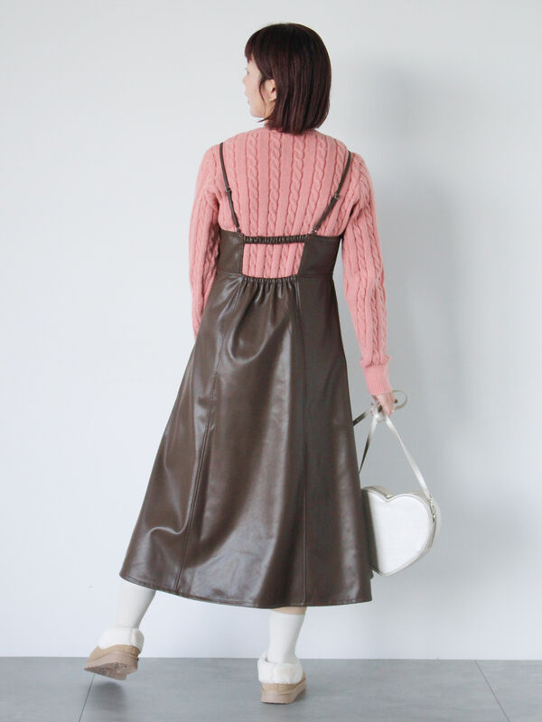 エコレザーキャミソールワンピース（ワンピース/ワンピース）【セール