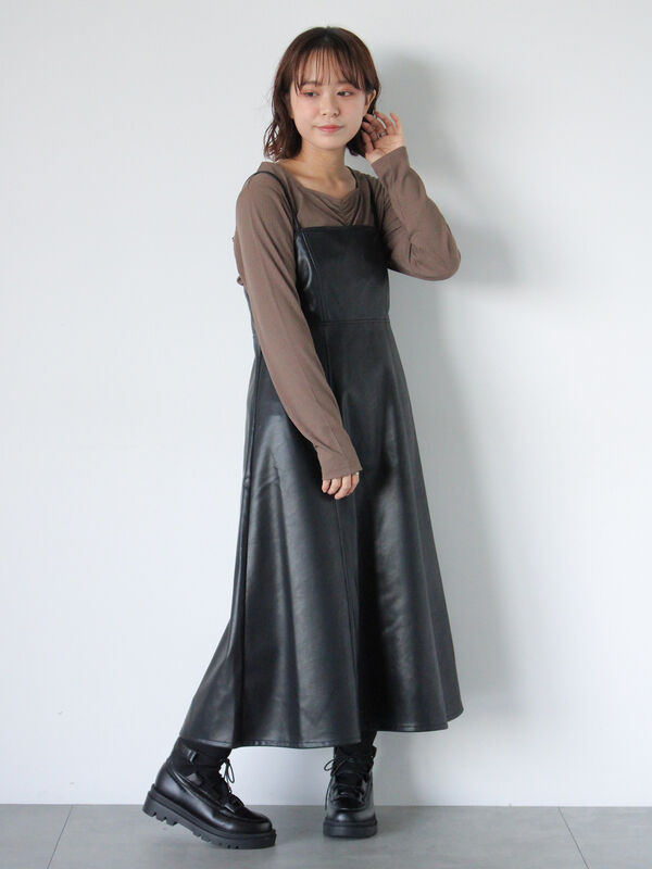 エコレザーキャミソールワンピース（ワンピース/ワンピース）【セール