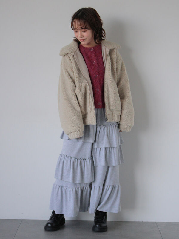 ボアジップアップブルゾン（アウター/ブルゾン）【セール】｜ehka sopo