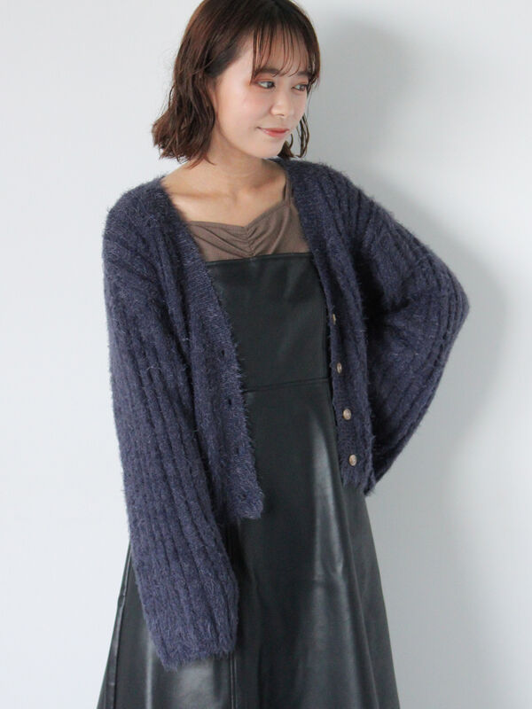 プレート付Vネックカーディガン（トップス/カーディガン）【セール