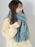 刺繍入りマフラー（サックスブルー）｜ehka sopo（エヘカソポ）通販
