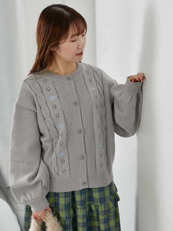花刺繍カーディガン（トップス/カーディガン）【セール】｜ehka sopo