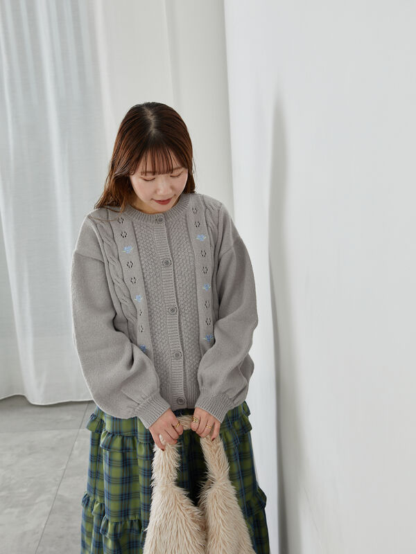 花刺繍カーディガン（トップス/カーディガン）【セール】｜ehka sopo