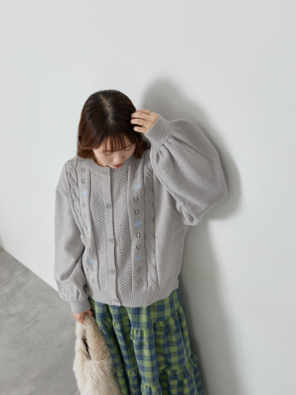 花刺繍カーディガン（トップス/カーディガン）【セール】｜ehka sopo