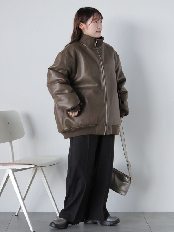 エコレザーボアリバーシブルジャケット（アウター/ブルゾン）【セール