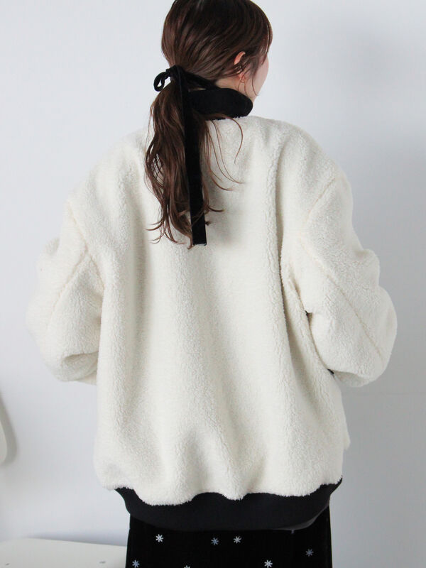 エコレザーボアリバーシブルジャケット(アウター/ブルゾン)【セール エコレザーボアリバーシブルジャケット(アウター/ブルゾン)【セール